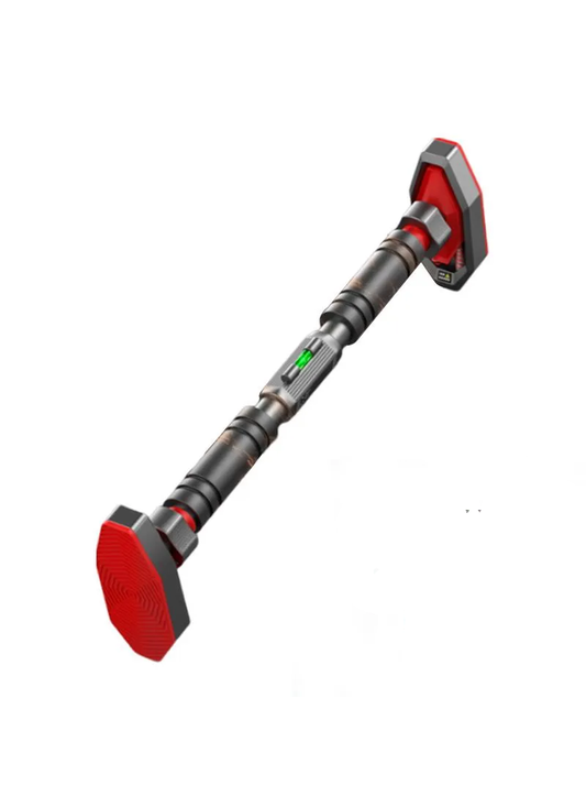 Pull-up bar golden triangle leverage mechanism with spring-loaded foot pad detail