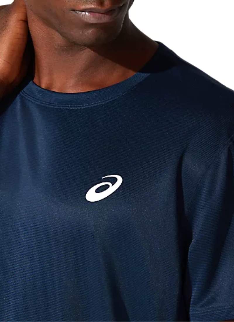 Asics Men's Silver Short Sleeved T-shirt - French Blue