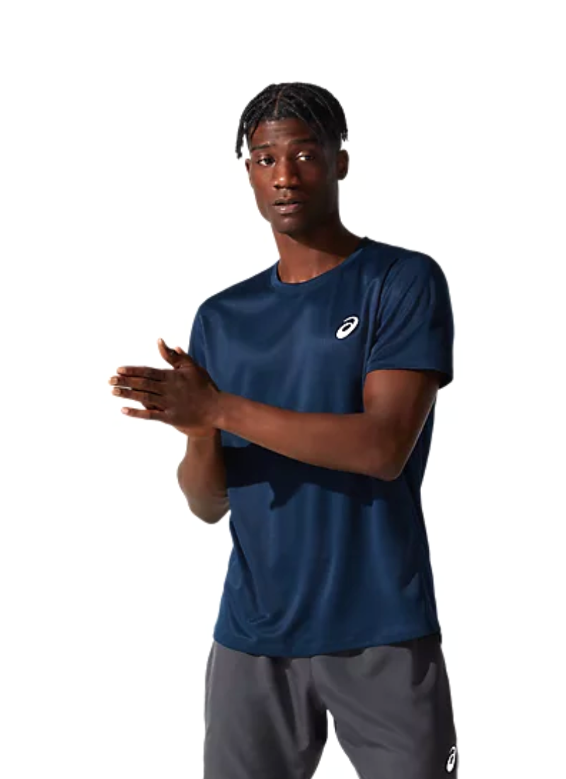 Asics Men's Silver Short Sleeved T-shirt - French Blue