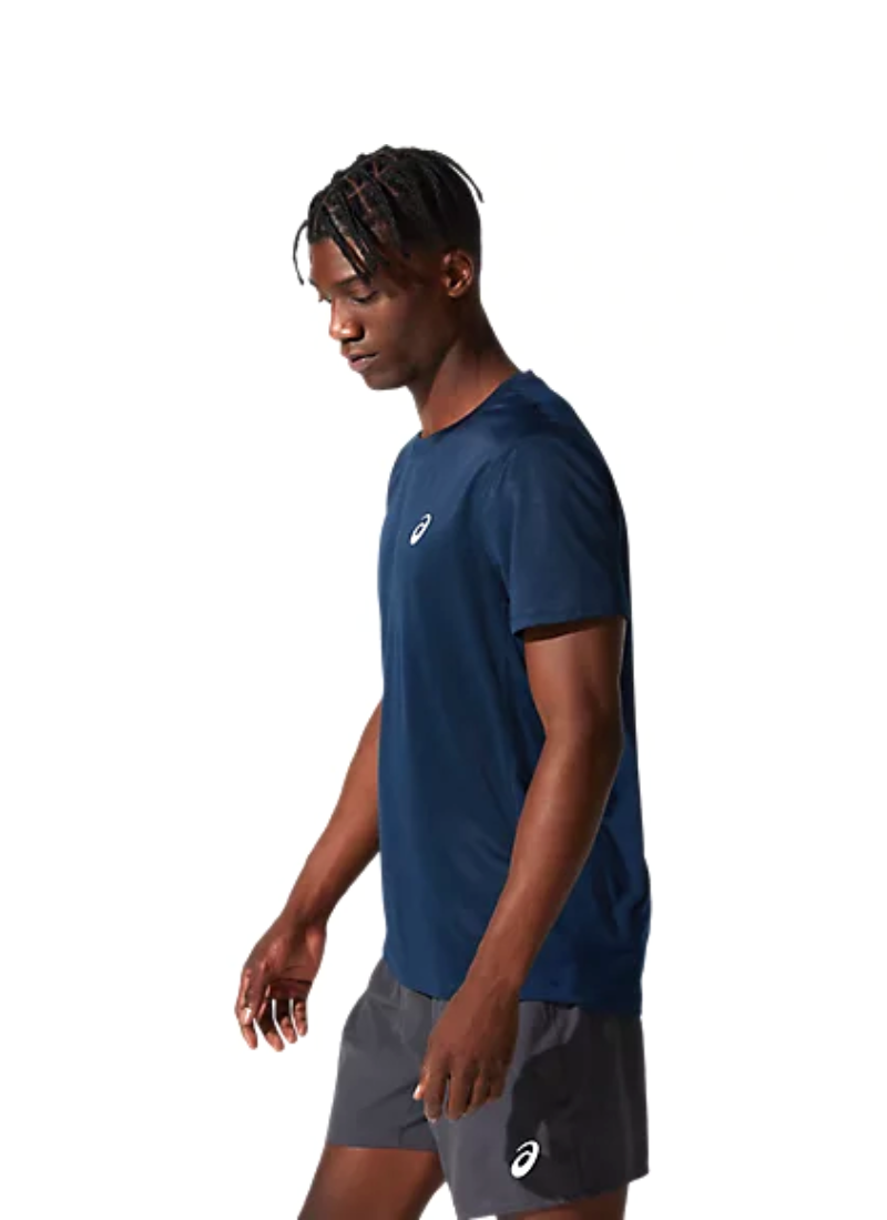 Asics Men's Silver Short Sleeved T-shirt - French Blue
