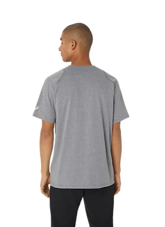 Asics Hex Graphic Cotton Blend Tee - Metropolis Heather/Brilliant White