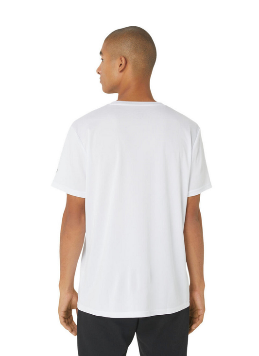 Asics Hex Graphic Dry Short Sleeved Tee - White/Silver