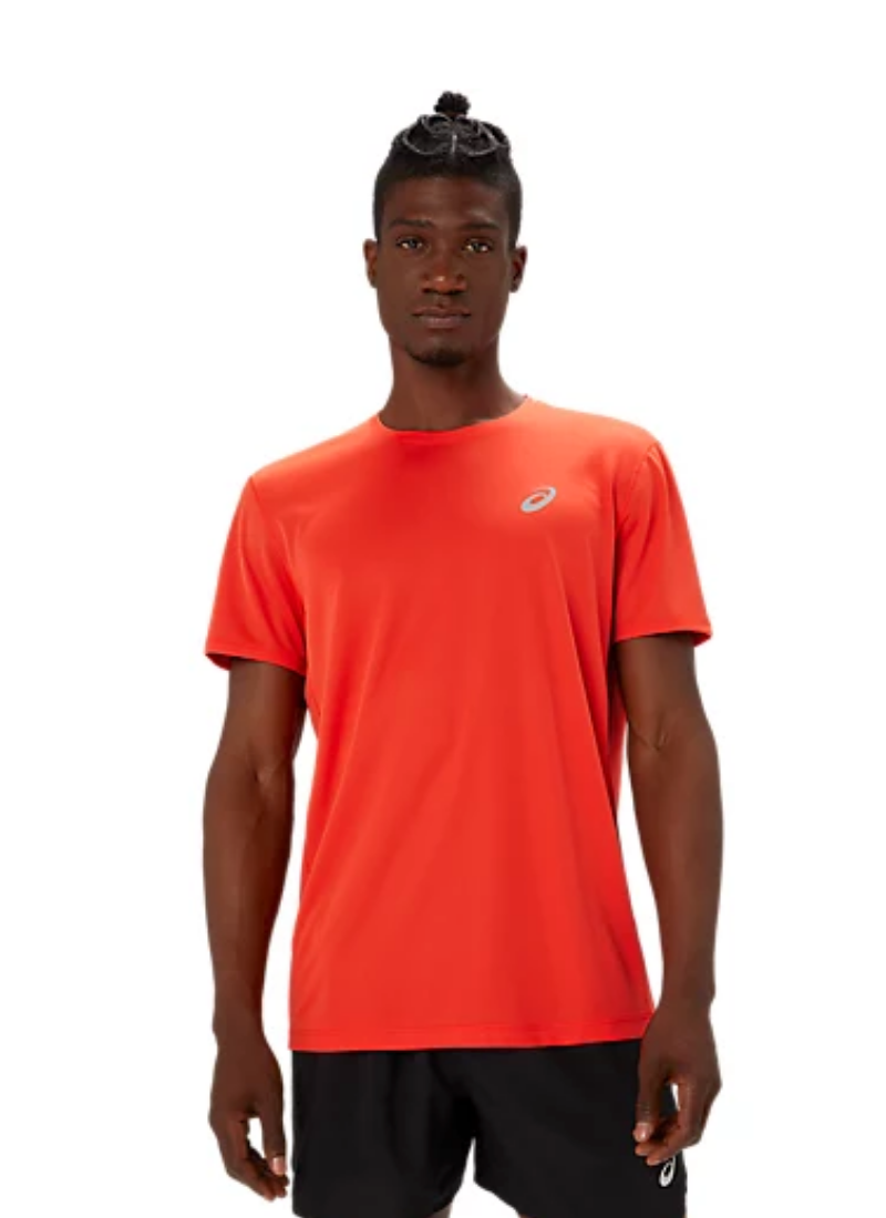 Asics Men's Silver Short Sleeved T-shirt - True Red