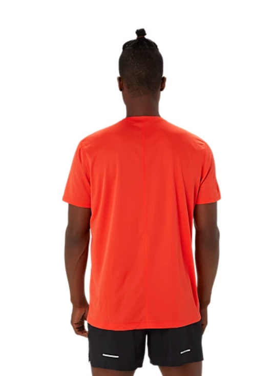 Asics Men's Silver Short Sleeved T-shirt - True Red
