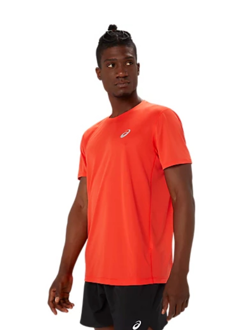 Asics Men's Silver Short Sleeved T-shirt - True Red