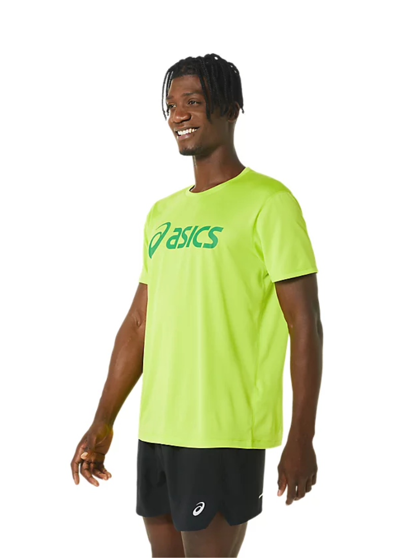 Asics Men's Silver T-shirt - Lime Zest/Cilantro