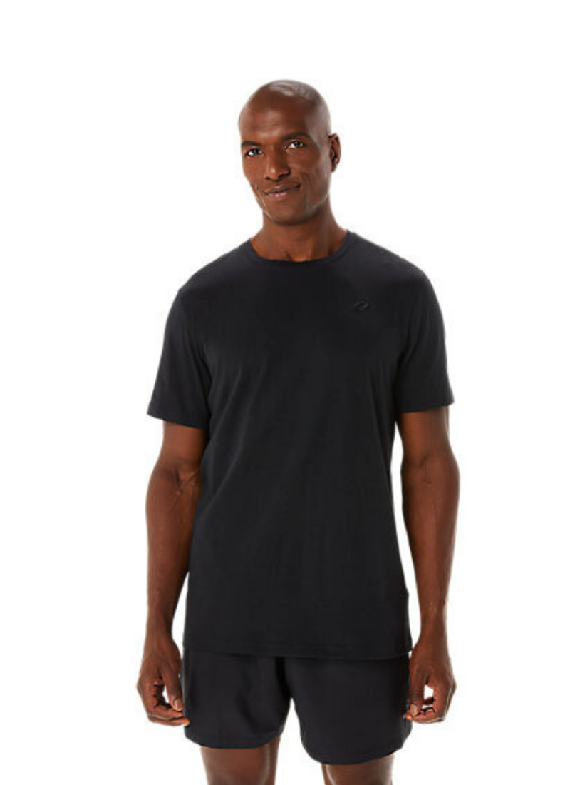 Asics Spiral Embroidery Short Sleeved Tee - Black