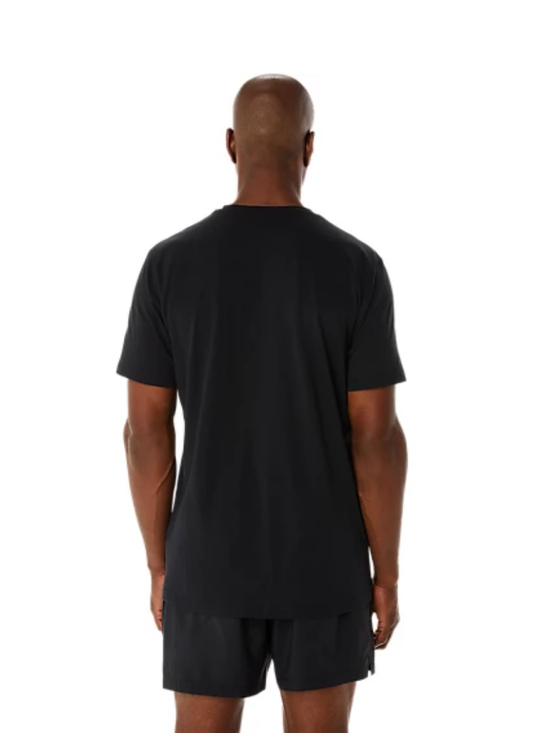 Asics Spiral Embroidery Short Sleeved Tee - Black