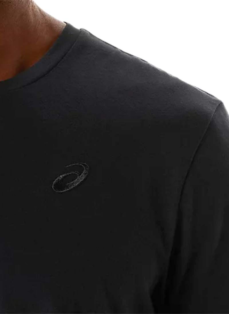 Asics Spiral Embroidery Short Sleeved Tee - Black