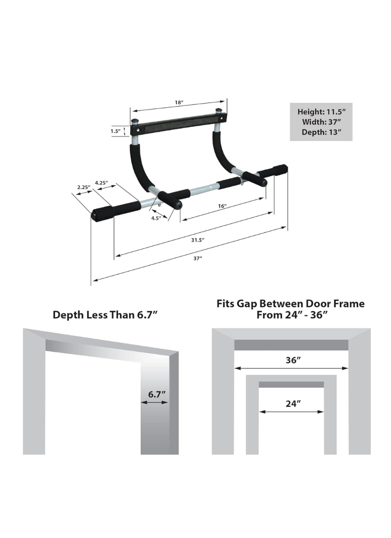 Doorway Removable Pull-Up Bar – Home Gym Full Body Workout