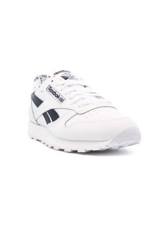 Reebok CL Leather Men Casual Sneakers - White/Navy Blue