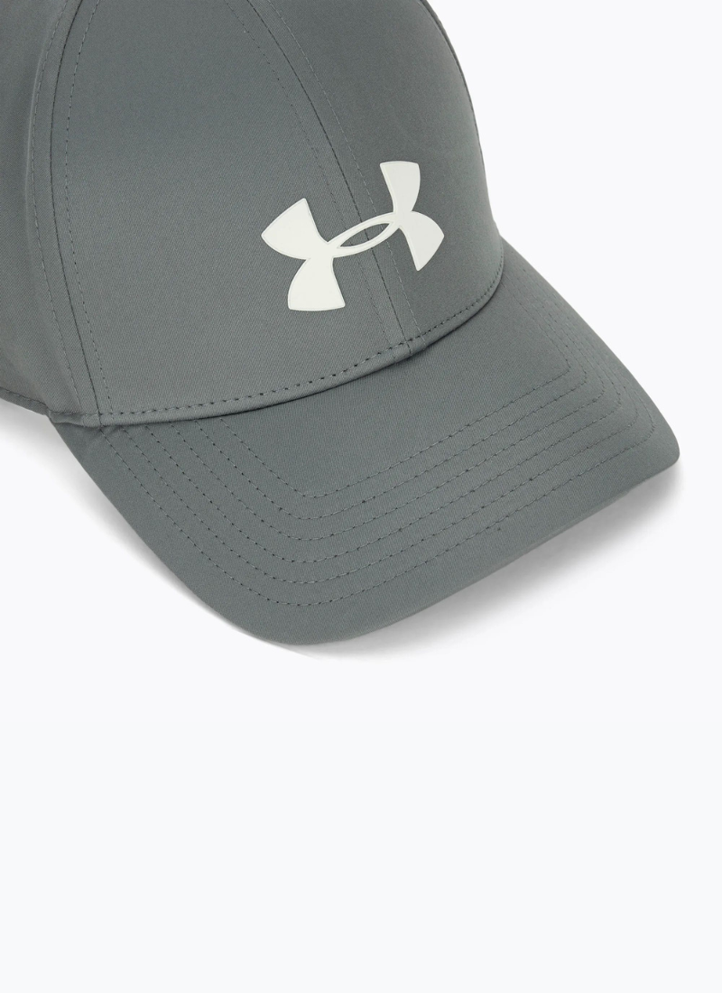 Clay green visor of a cap with Under Armour logo on a white background
