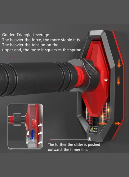 Pull-up bar built-in anti-reverse gear lock mechanism close-up