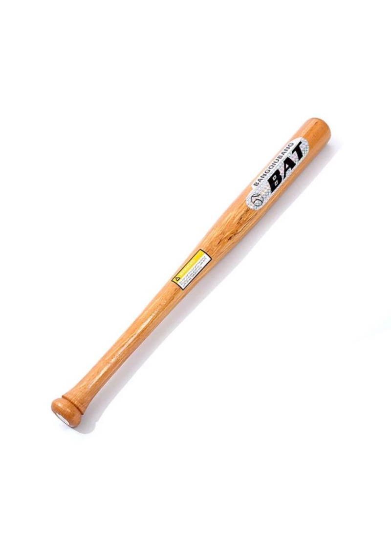 Natural hardwood baseball bat, 72 cm, with lacquered finish and Bangqiubang BAT label