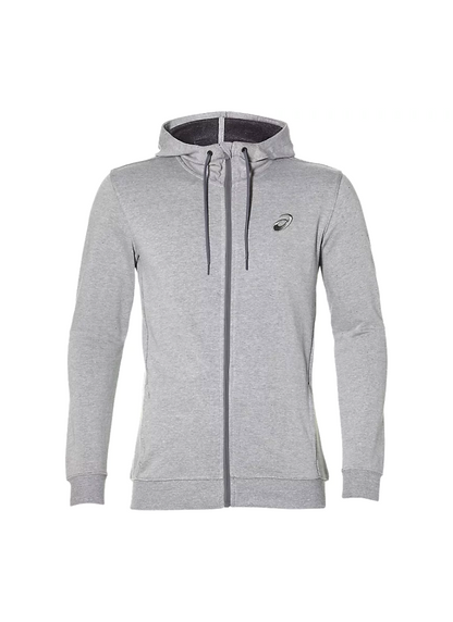 Asics Chest Logo Full-Zip Hoodie - Mid Grey Heather