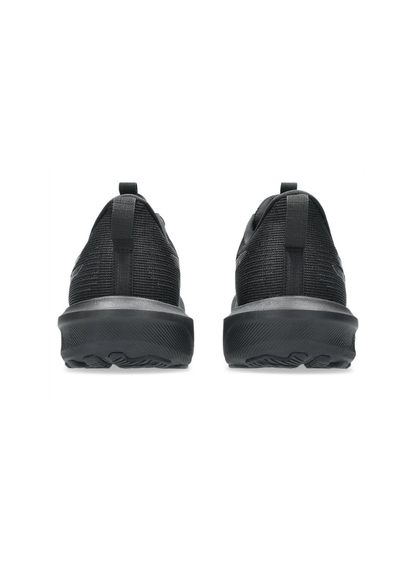 Straight-on back rear view of the Asics GT-1000 14 Running Shoes displaying textured black heel counters with vertical pull loops and thick foam midsoles.