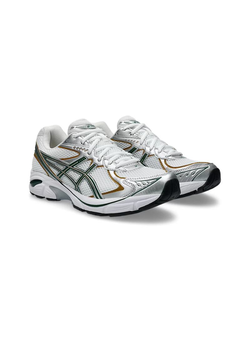 Asics GT-2160 Men Sportstyle Sneakers – White/Grove, angled view, against a white background