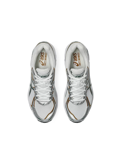 Asics GT-2160 Men Sportstyle Sneakers – White/Grove, overhead view, against a white background