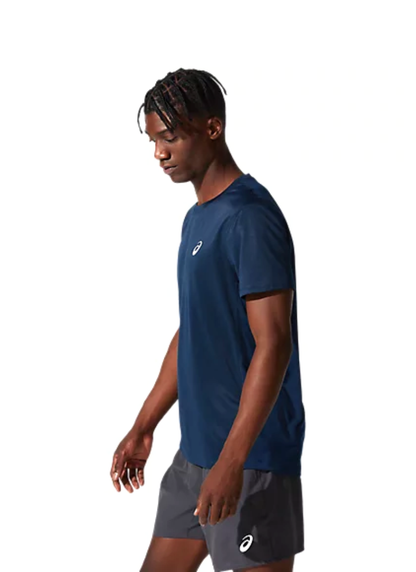 Asics Men's Silver Short Sleeved T-shirt - French Blue