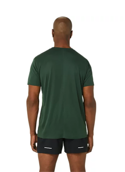 Asics Men's Silver Short Sleeved T-shirt - Rain Forest Green