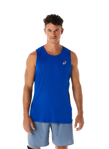 Asics Men's Silver Singlet - Blue