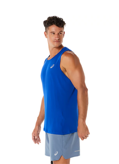 Asics Men's Silver Singlet - Blue
