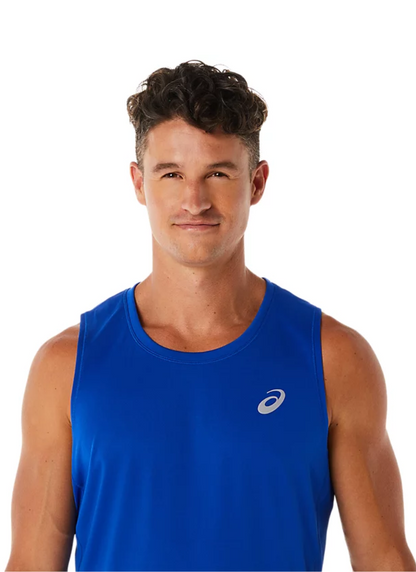 Asics Men's Silver Singlet - Blue