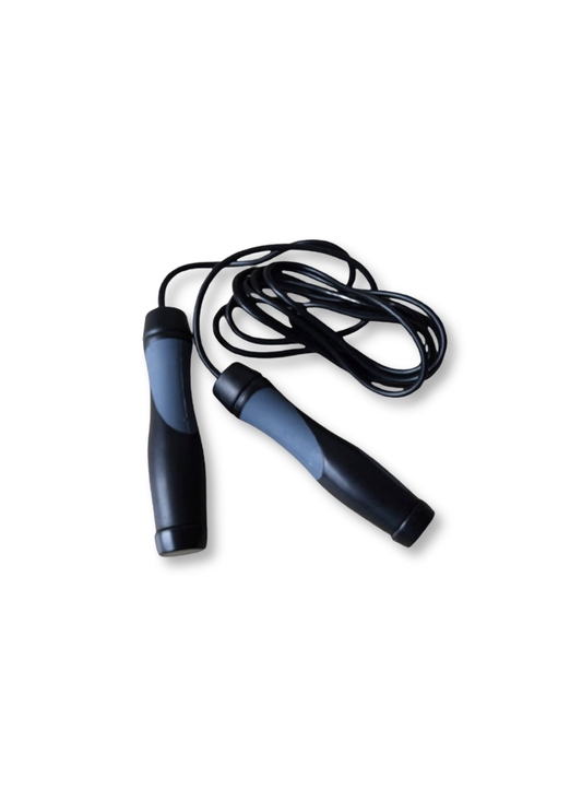 Black jump rope on a white background