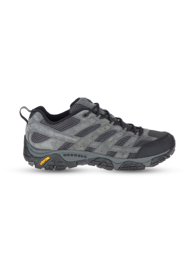 Merrell Moab 2 Ventilator Women Hiking Shoes in Granite color on white background, side view