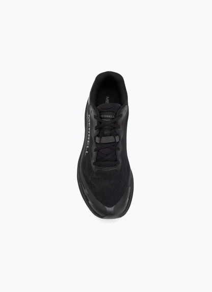 Top-down view of Merrell ProMorph men's trail running shoe in black