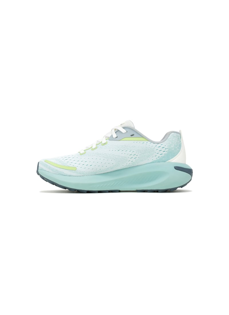 Merrell Morphlite Light blue running shoe on a white background, side view