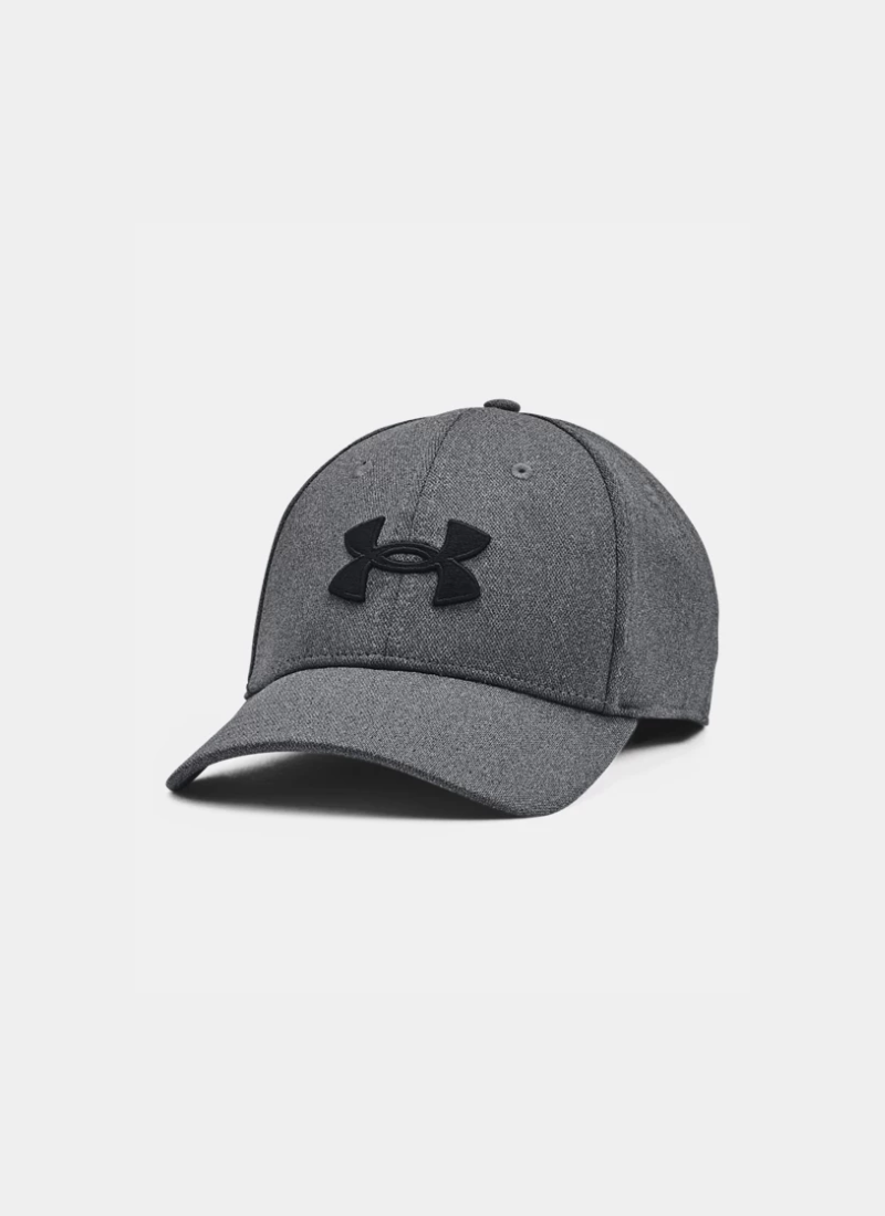 Gray cap with a black Under Armour logo on a white background