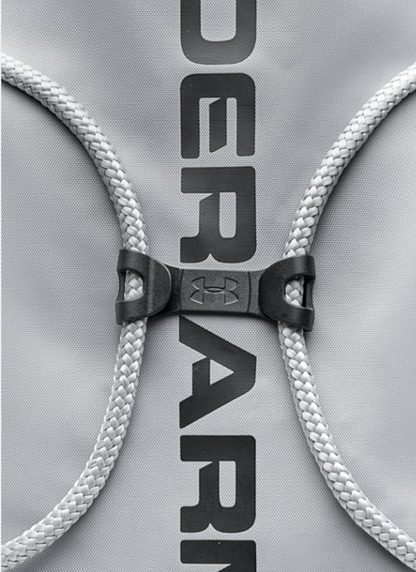 Gray bag with white ropes and 'Under Armour' branding