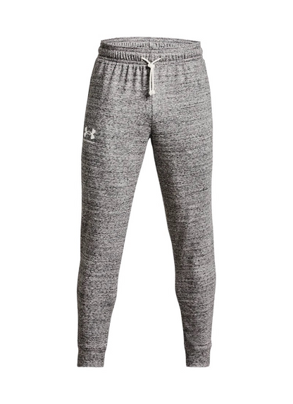 Gray jogger pants with Under Armour logo on a white background