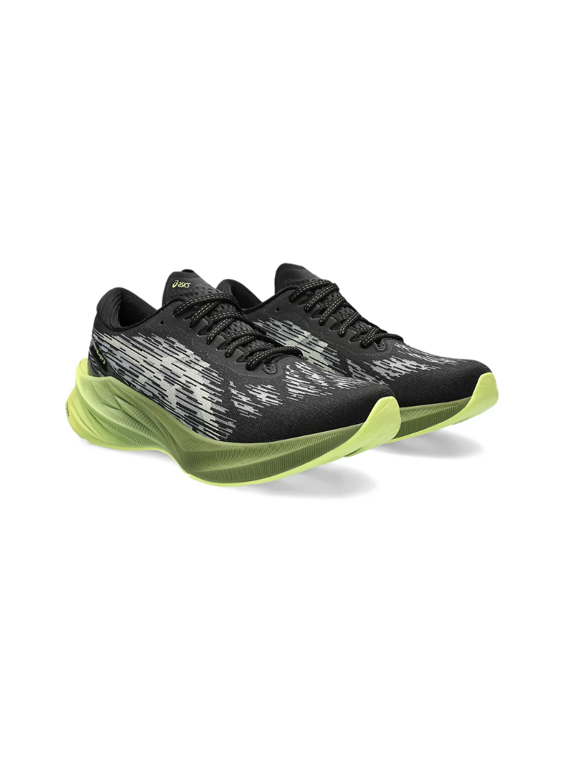 Asics Novablast 3 Men Running Shoes - Black/Dried Leaf Green
