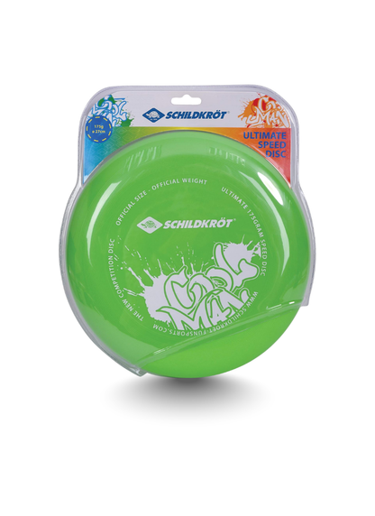 Green Schildkröt Ultimate Speed Disc frisbee in clear blister pack with 175 g and 27 cm printed on the card